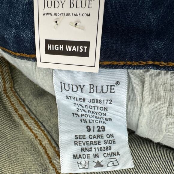 NWT Judy Blue Jeans Flare High Rise Women’s Size 9 Boho Hippie Stretch Dark Wash - Picture 12 of 14